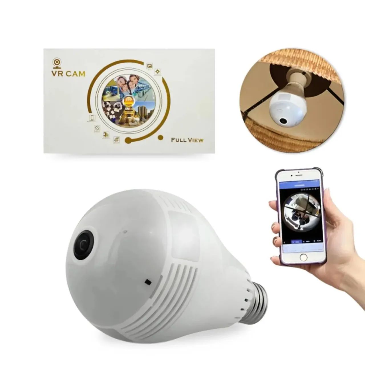 Câmera de segurança lâmpada 