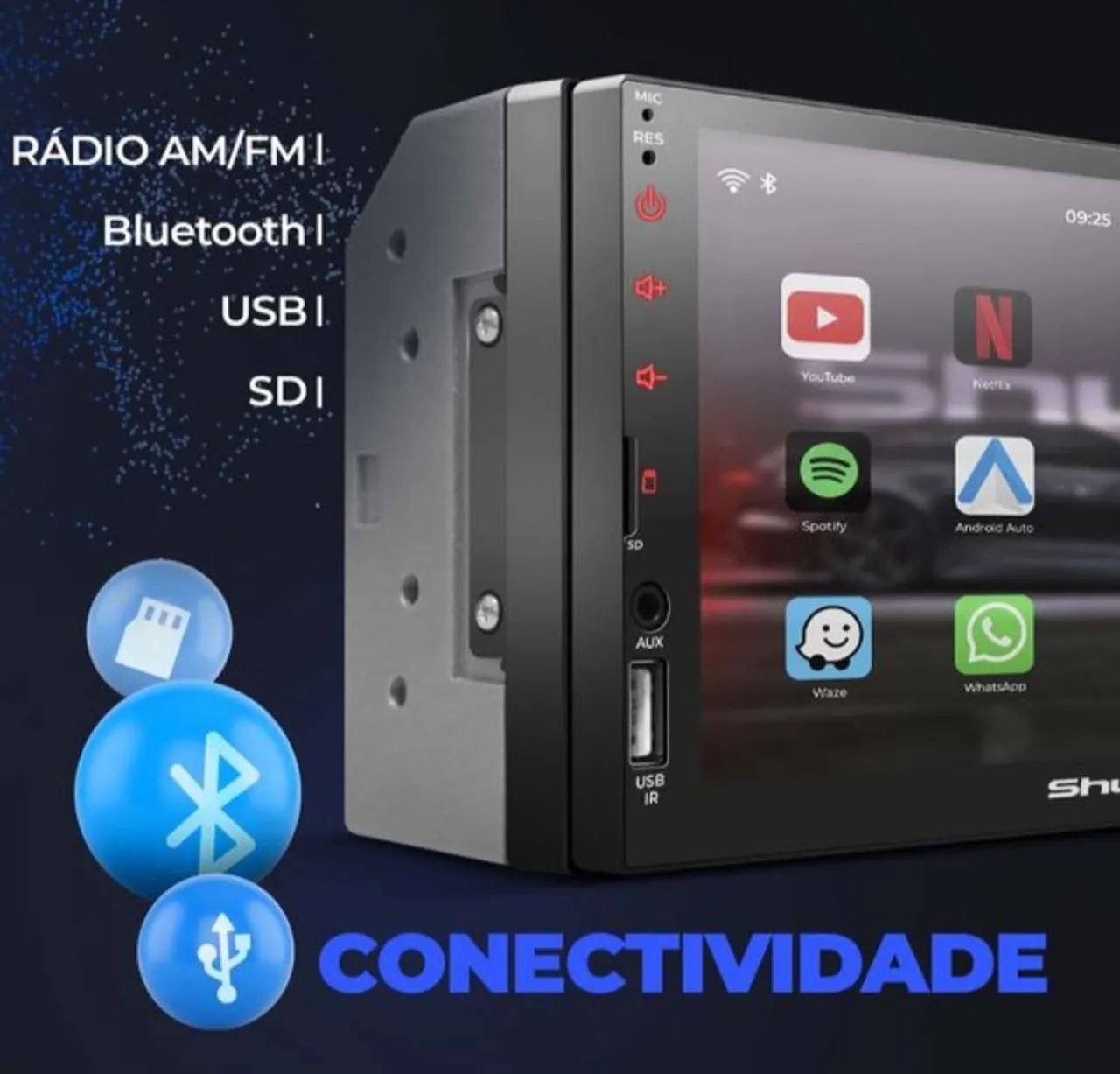 Central Multimídia Universal 2 Din 7" Espelha Android e ios<br><br>Shutt New Miami - Foto 3