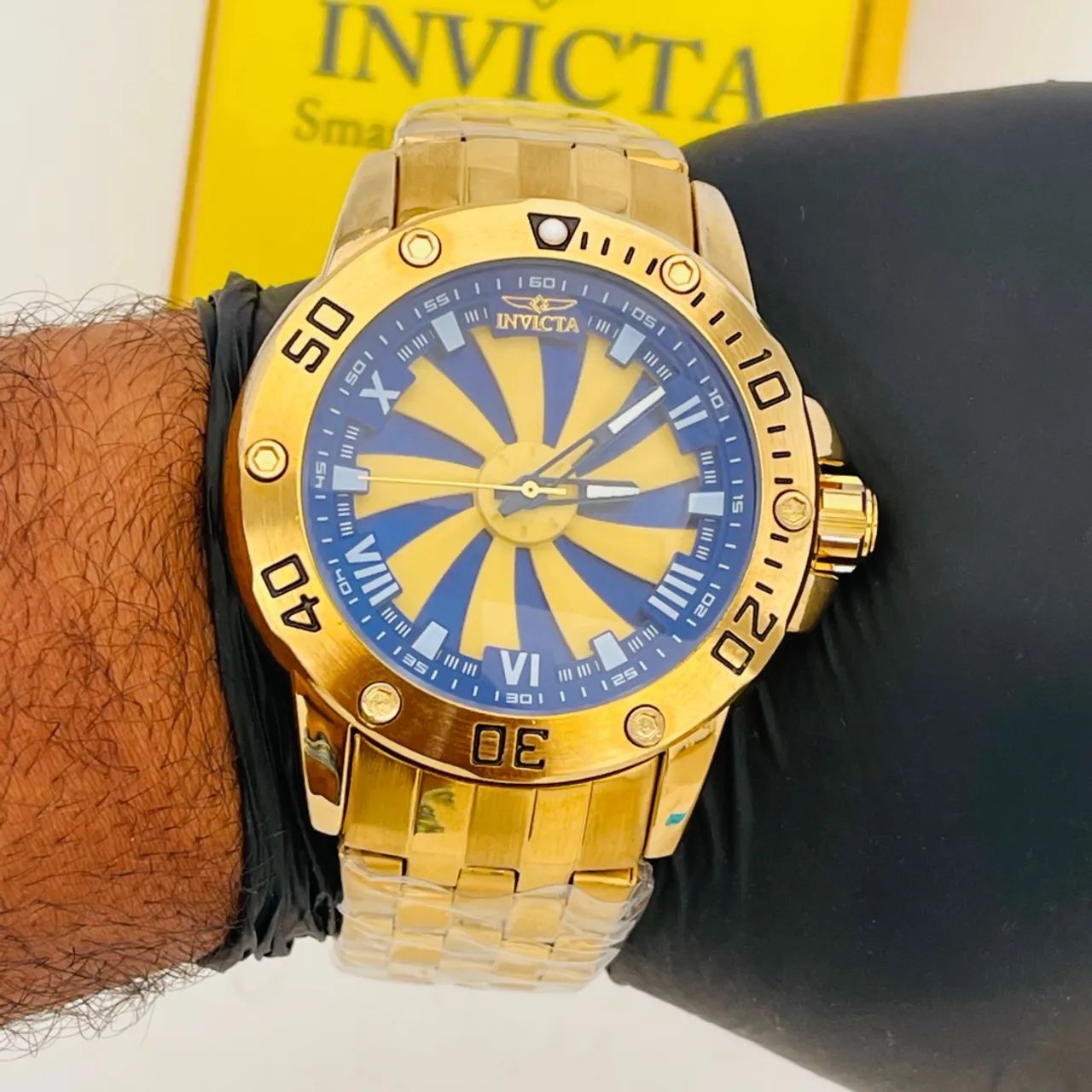 Relógio Masculino Invicta Speedway Quartz Dourado - Foto 5