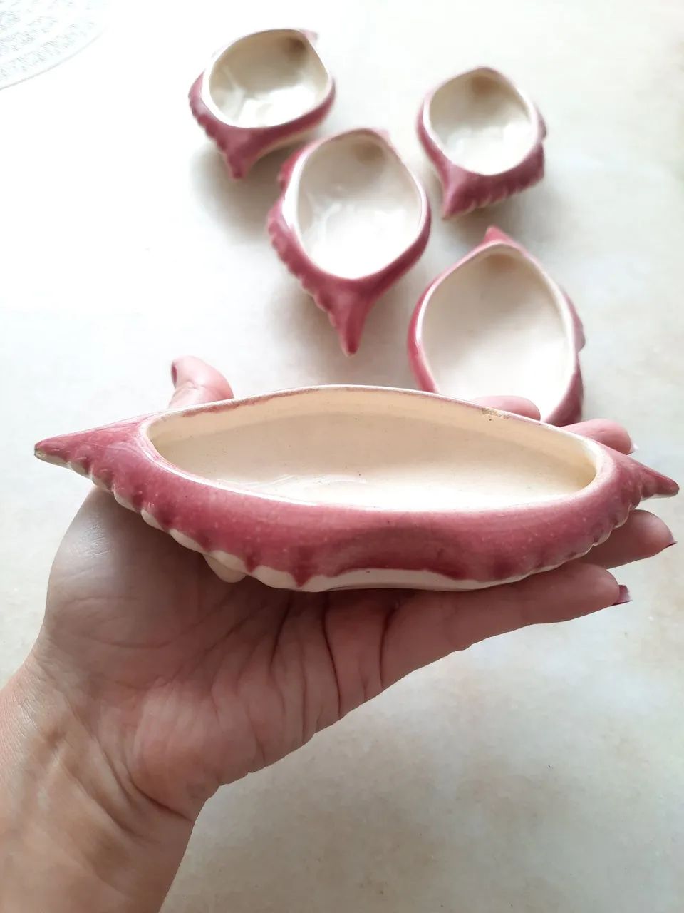 Conjunto de mini petisqueiras vintage porcelana 