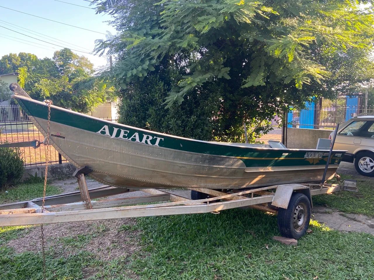 Barco de alumínio FluviMar 5metros + MOTOR 15/18 MERCURY + carretão  - Foto 3