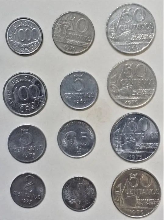 Moedas Antigas - Cruzado - Cruzeiro - Real