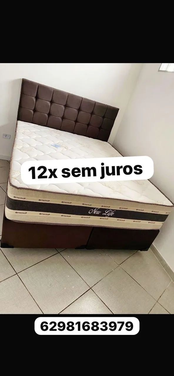 Cama box colchão molas e base 