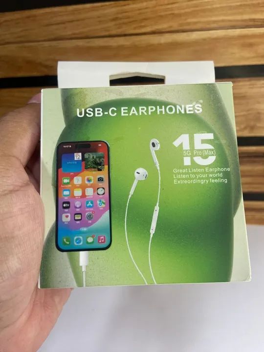 FONE DE OUVIDO BLUETOOTH COM FIO PARA IPHONE USB-C  - Foto 4