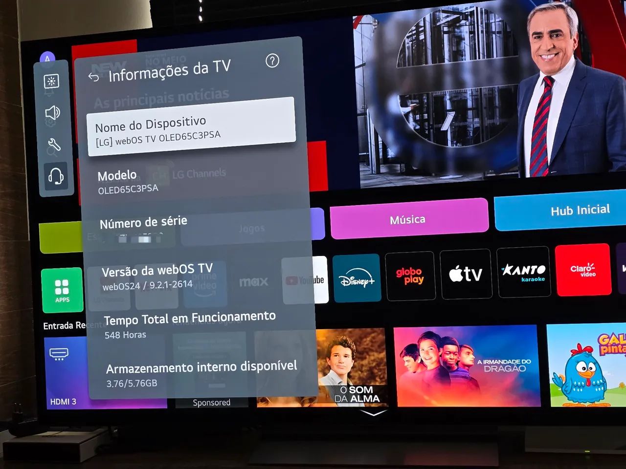Smart tv LG Oled 65 polegadas C3 perfeita garantia ate agosto - Foto 3