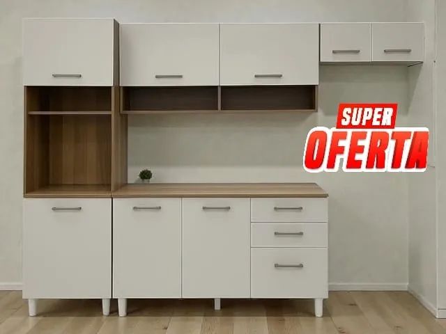 COZINHA C/ BALCAO OFF WHITE SUPER OFERTA