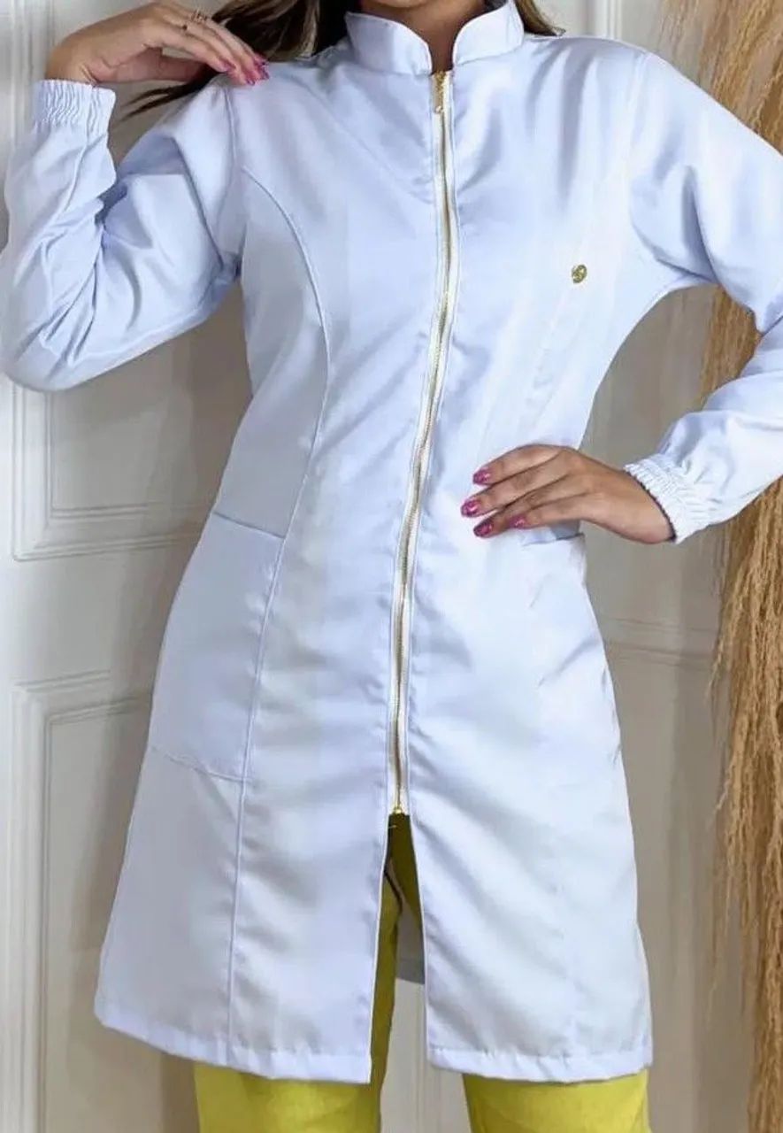 Jaleco Branco com Zíper - Novo