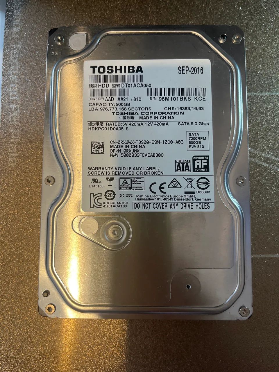 HD 500gb Toshiba