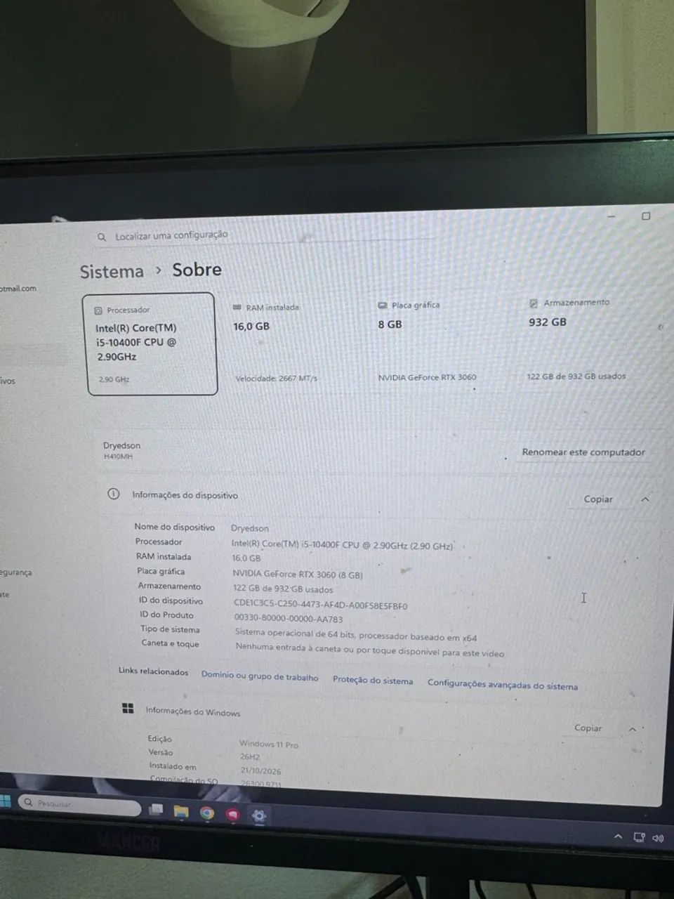 Computador i5 10400f, placa de vídeo 3060 - Foto 3