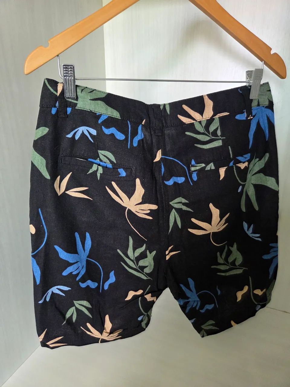 Bermuda linho estampada preta Hering - Tam 38 - Foto 3