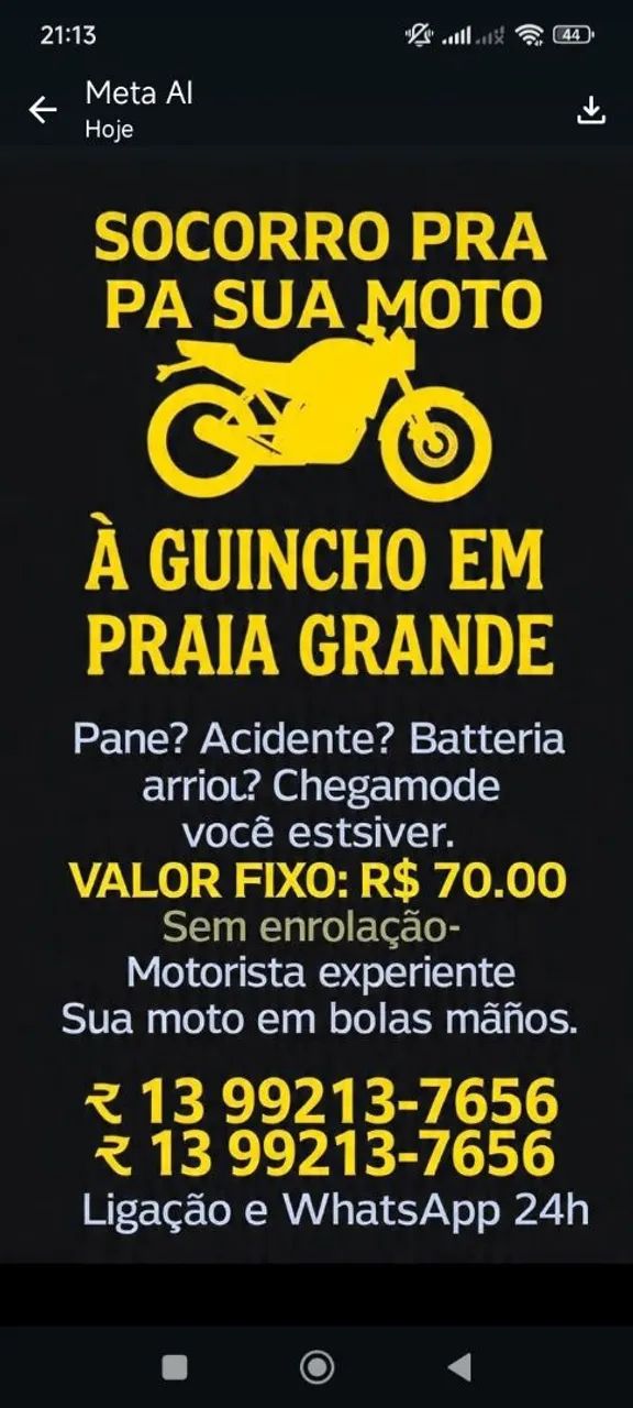 Guincho de moto 