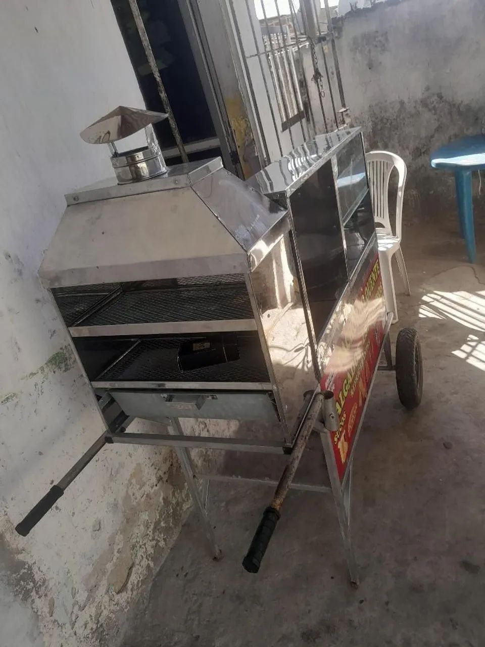 Carrinho de lanche de inox