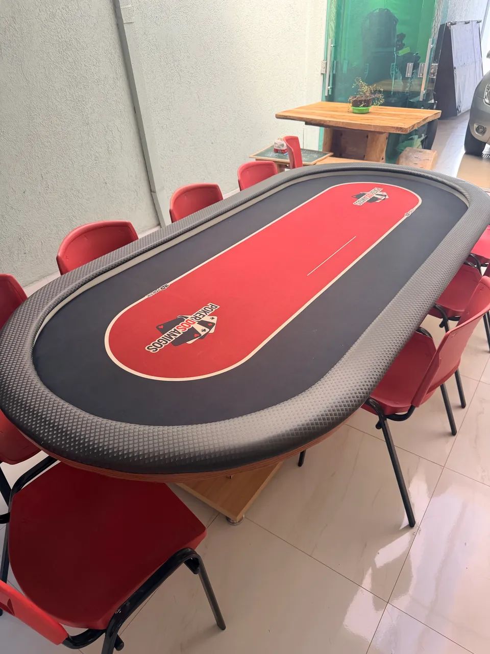 Mesa de Poker com tampo e 10 cadeiras