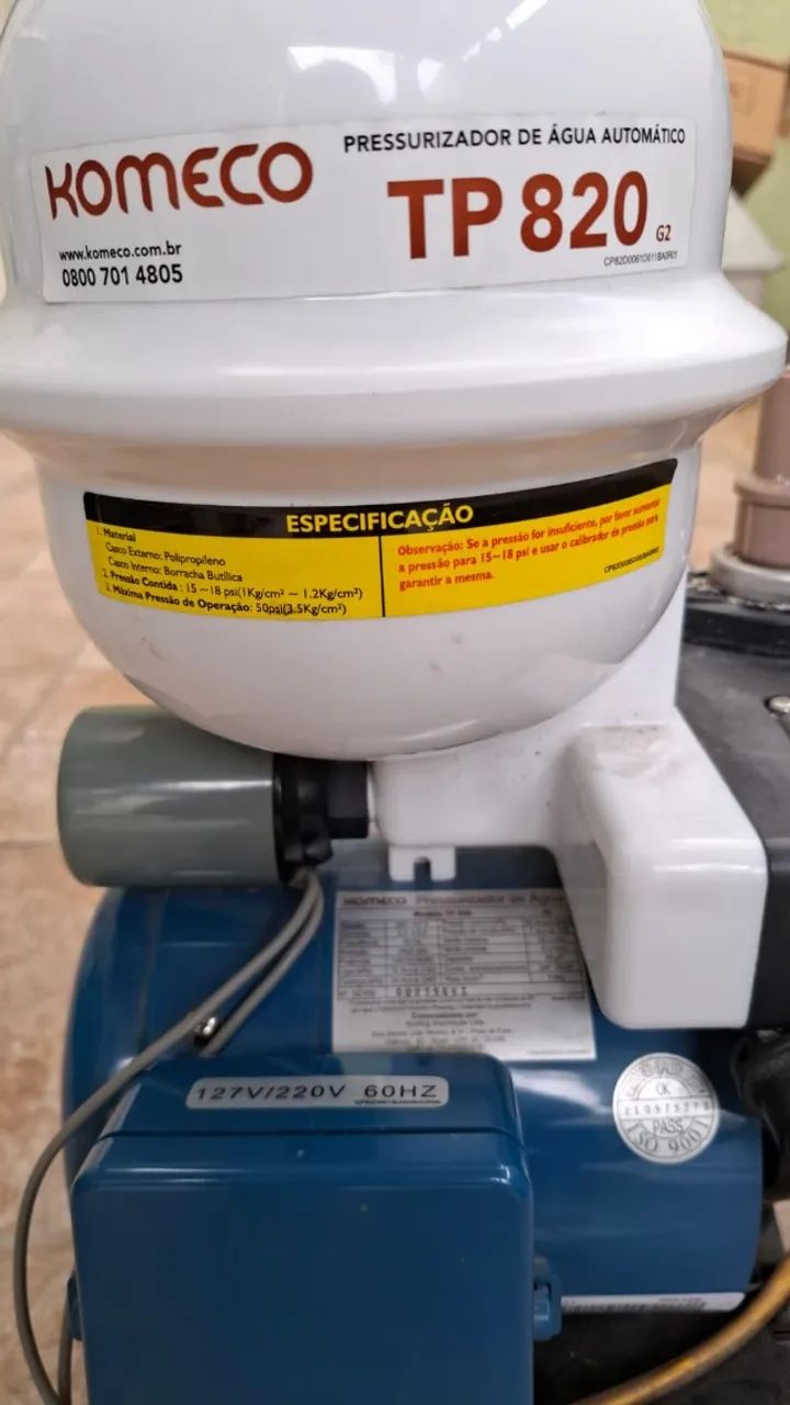 PRESSURIZADOR DE AGUA TP 820 G3 BIVOLT KOMECO - Foto 3