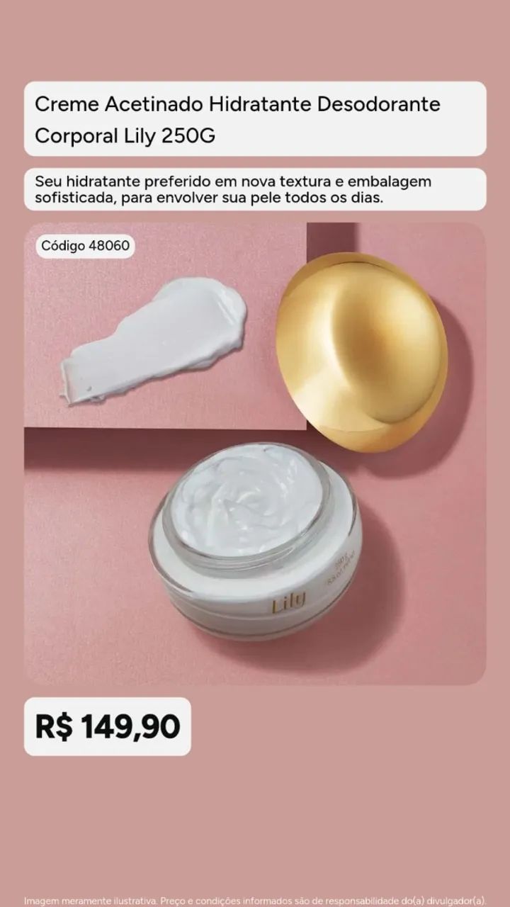 Creme acetinado Lily pronta entrega - Foto 2