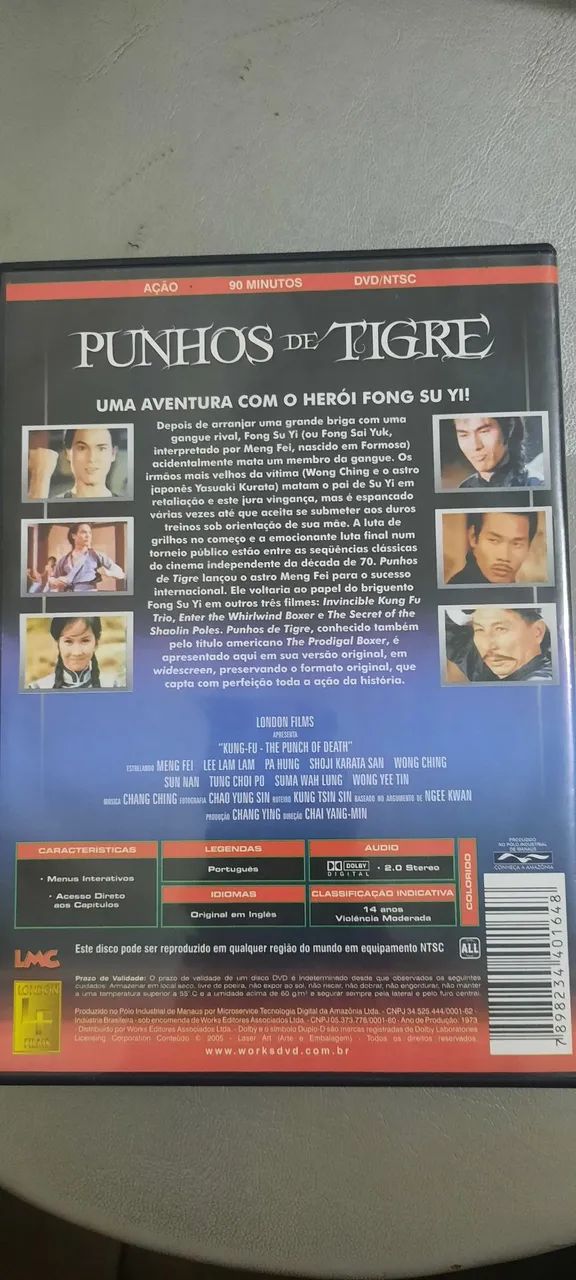 DVD FILME PUNHOS DE TIGRE 1972 ORIGINAL  - Foto 2