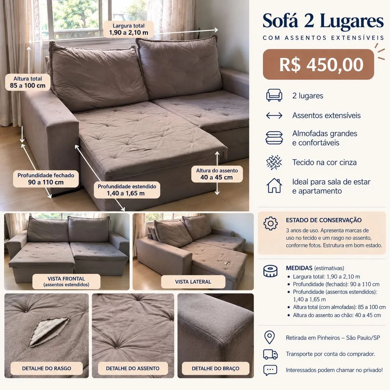 Sofá Retrátil
