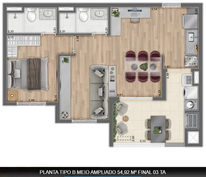 PLANTA 54m²