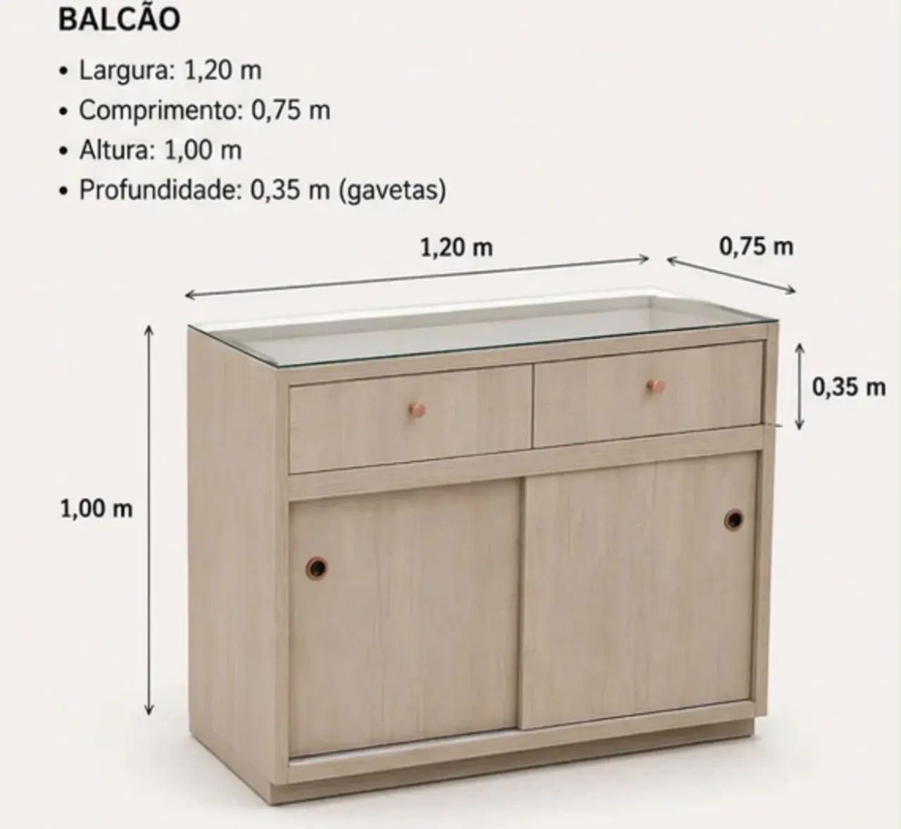 Balcão expositor com tampa de vidro  - Foto 3
