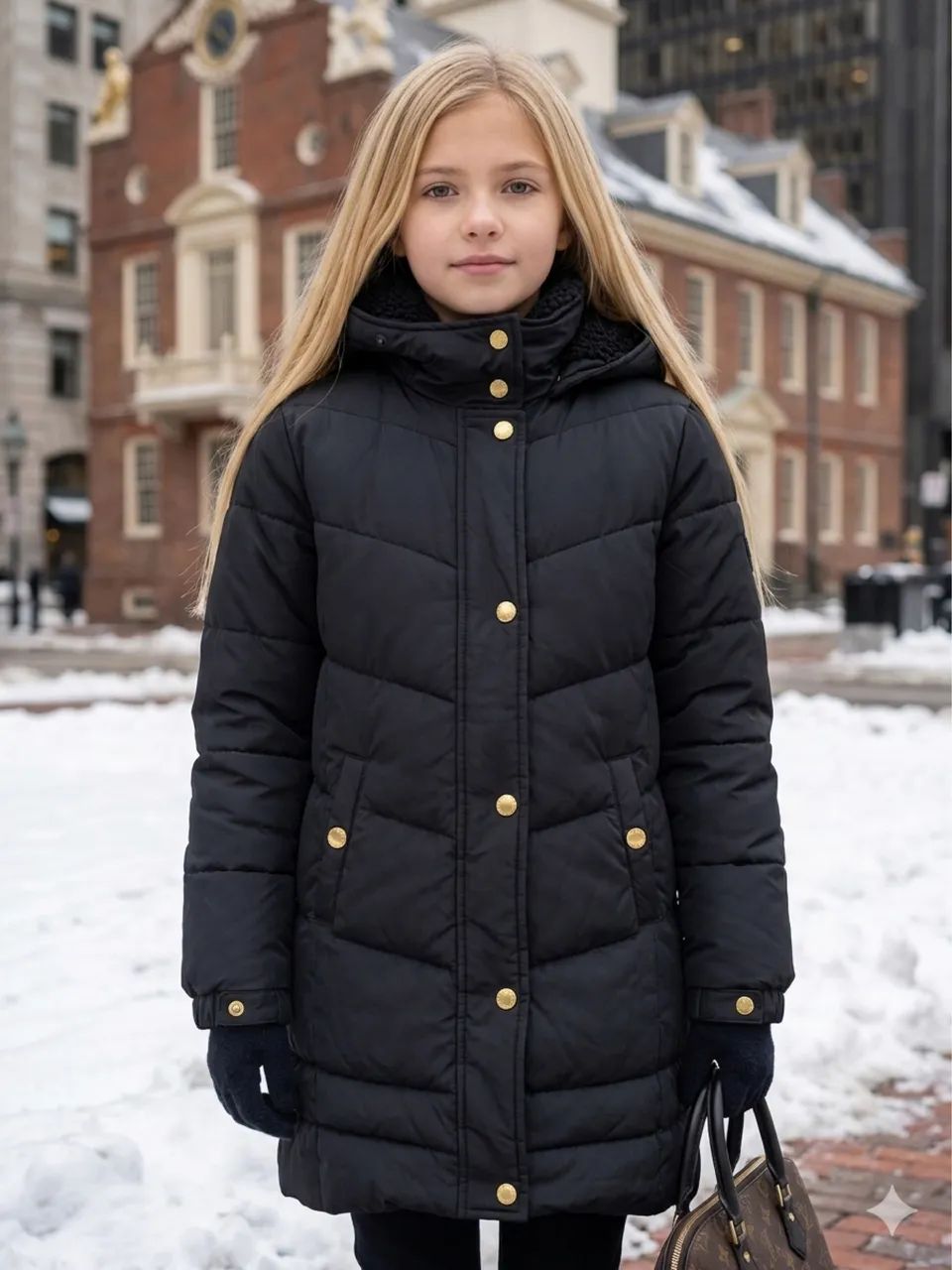 Casaco puffer infantil preto Abercrombie TAM 11/12 1