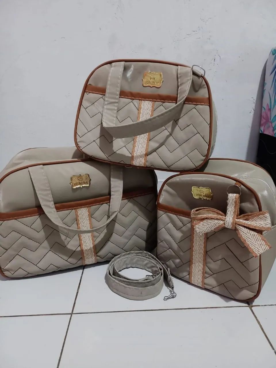 Kit de bolsas maternidade com 3 bolsas 