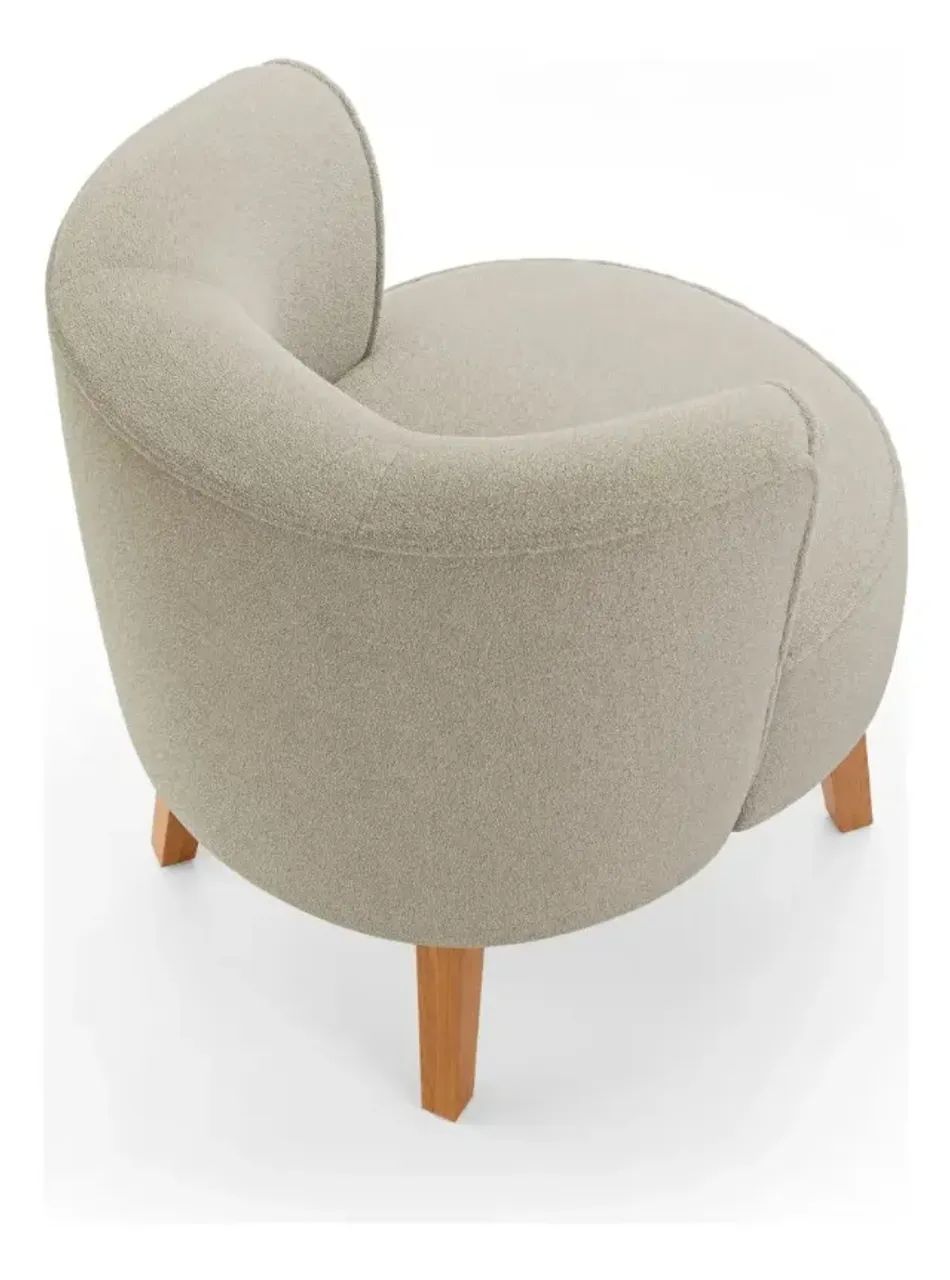 Poltrona Elegante Tecido Boucle Macia Para Sala De Jantar - Foto 2