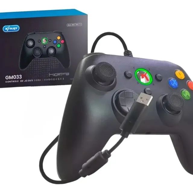  Controle Com Fio Knup GM033 Para Xbox 360 E PC Compatível Windows