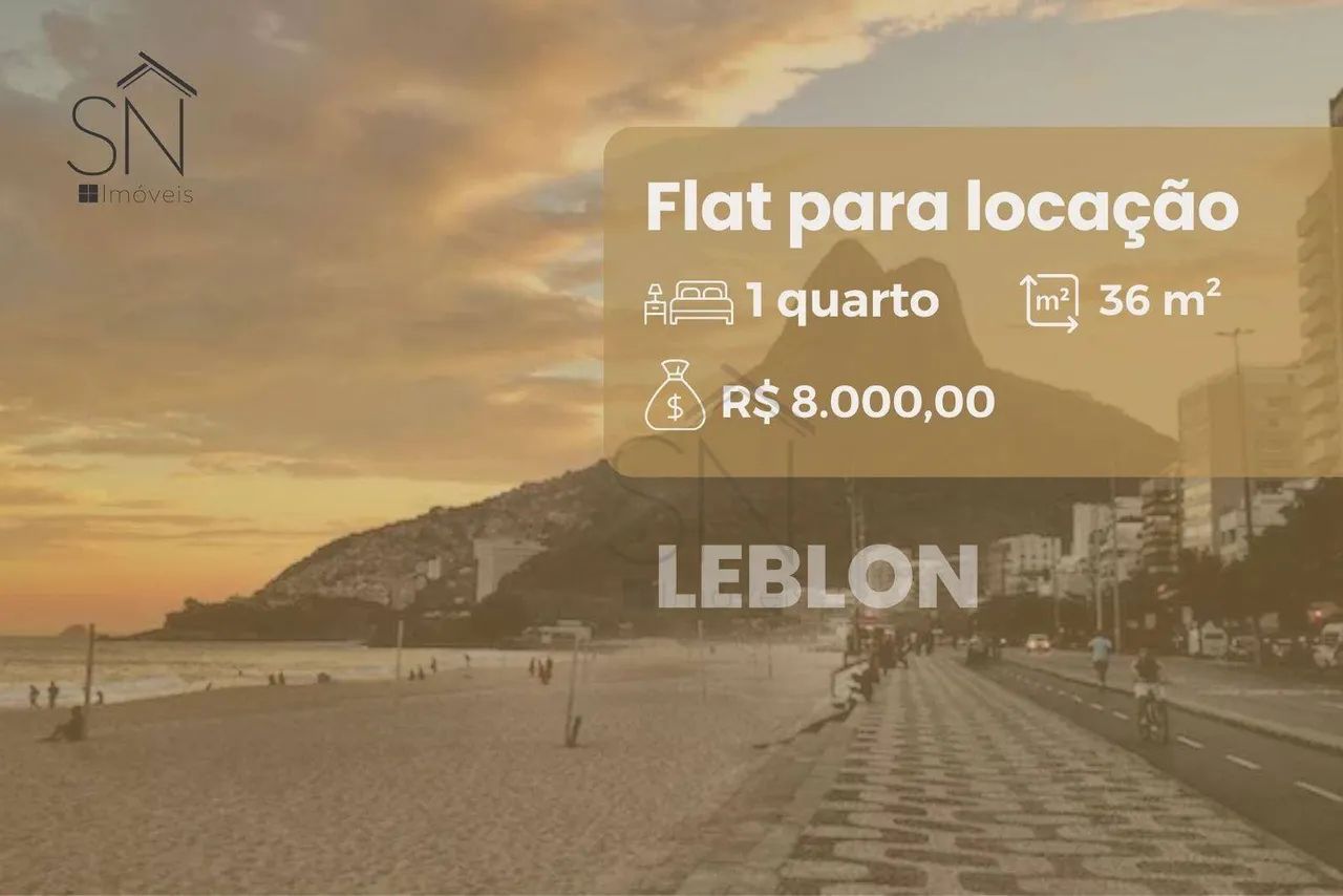 Flat com 1 dormitório para alugar, 36 m² por R$ 9.932,00/mês - Leblon - Rio de Janeiro/RJ