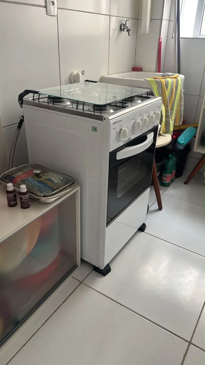 Fogão Esmaltec Veneza Super 4 Bocas com Mesa de Vidro - Funcionando Perfeitamente - Foto 4