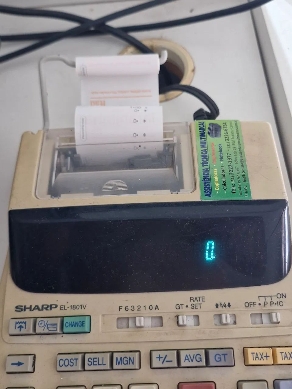 Calculadora de Mesa com Impressora Sharp EL-1801V - Seminova / Perfeito Estado - Foto 2