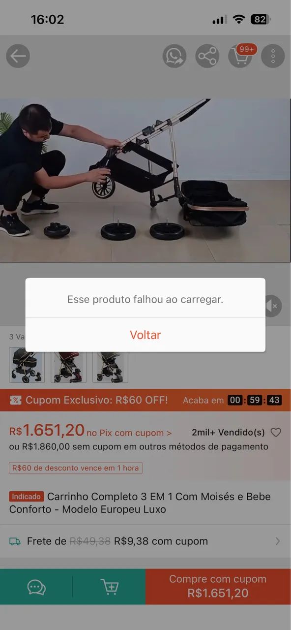 Carrinho de bebê Moisés 3 em 1  - Foto 2