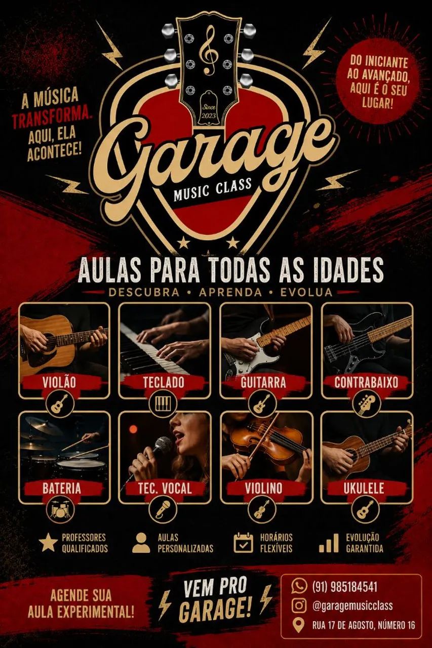 Aulas de instrumentos musicais 