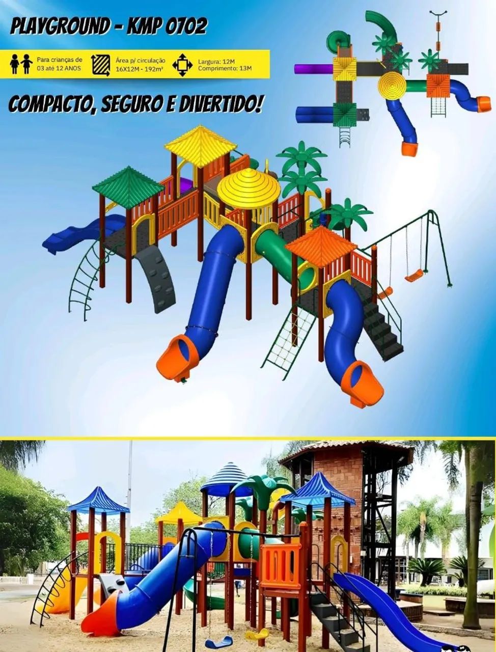 Diversos playgrounds infantis