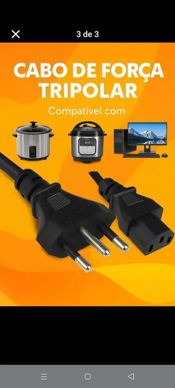 Cabo de energia para CPU etc , mínimo 20pc  - Foto 2