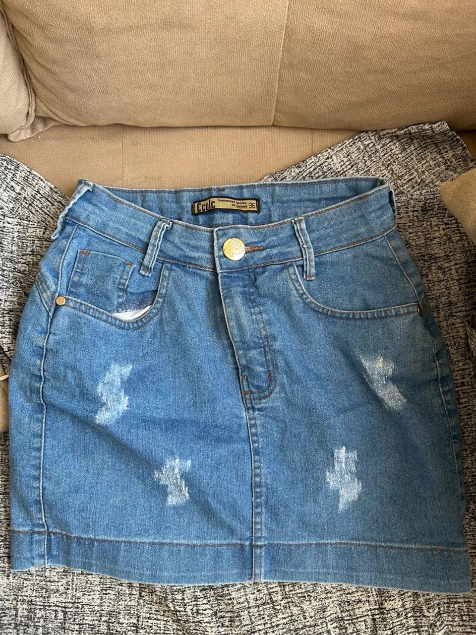 Mini saia jeans