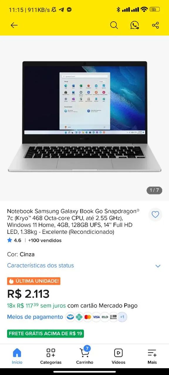 Notebook Samsung Galaxy Book com Garantia  - Foto 2