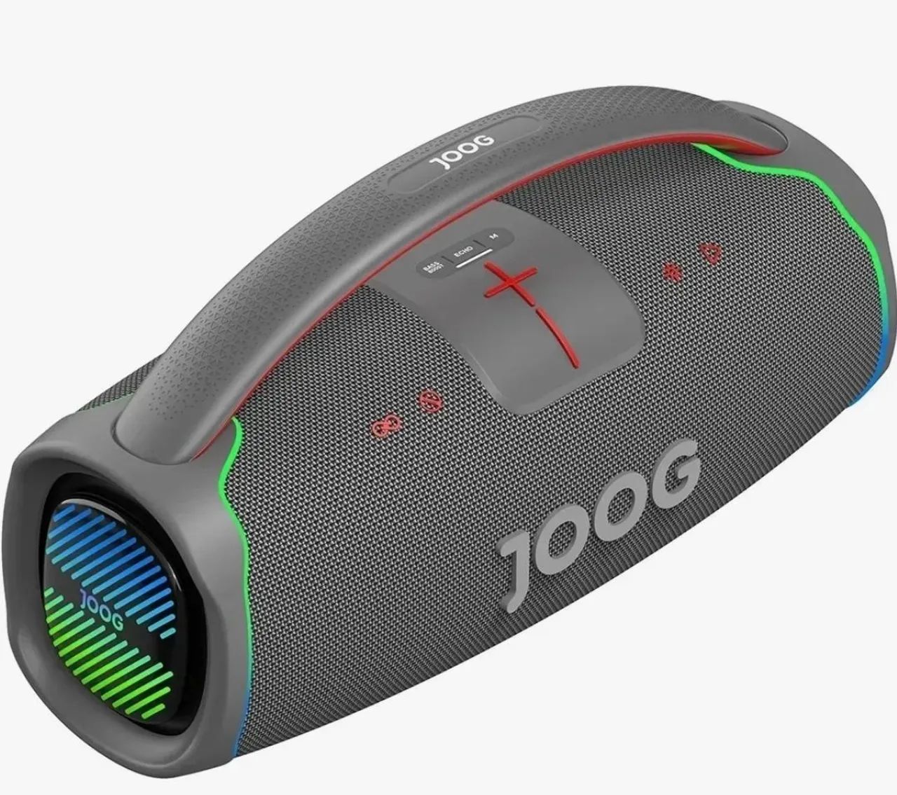 Caixa De Som Bluetooth Joog Pair X 200w Ipx6 Com Microfone Cinza