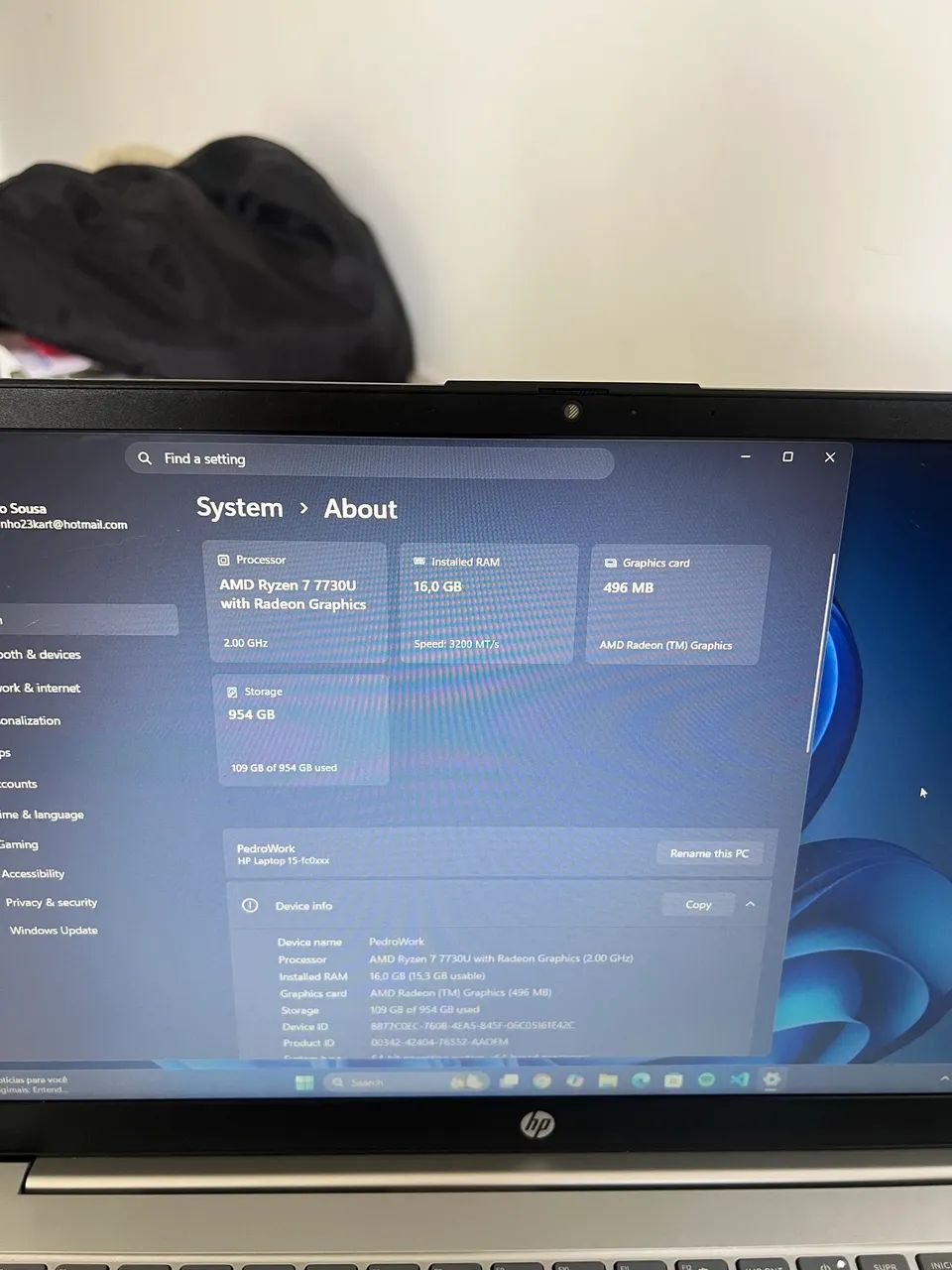 Notebook HP Ryzen 7 16gb Ram - 1TB SSD - Foto 4