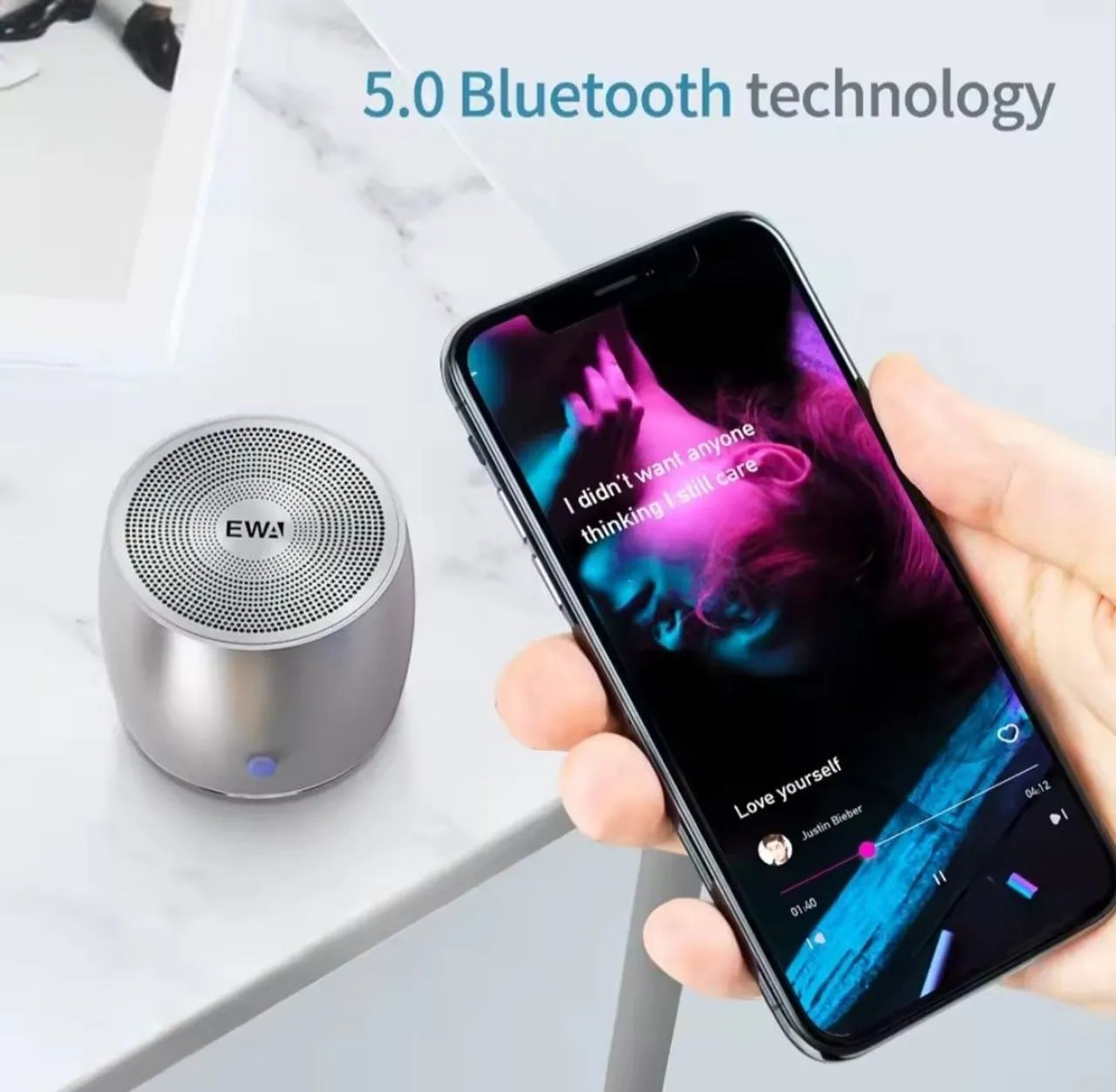 Mini caixa de som Bluetooth EWA a103 + Case - Foto 3