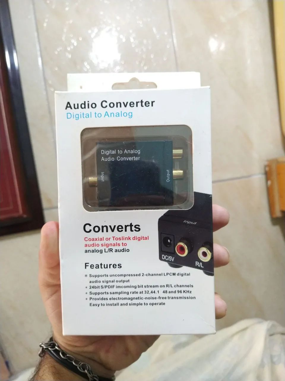 Conversor DAC audio digital coaxial óptico para analógico 