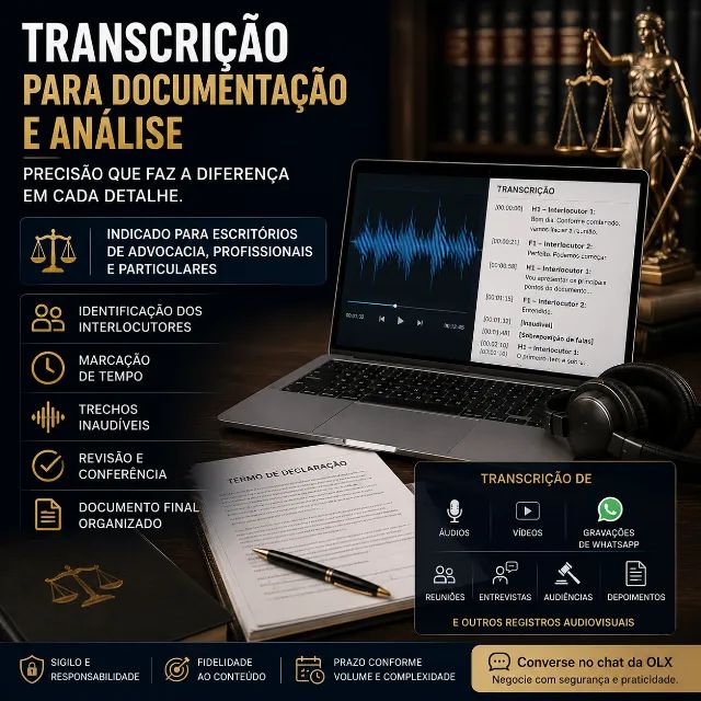 TRANSCRIÇÃO TÉCNICA DE ÁUDIO, VÍDEO E IMAGENS - Foto 3