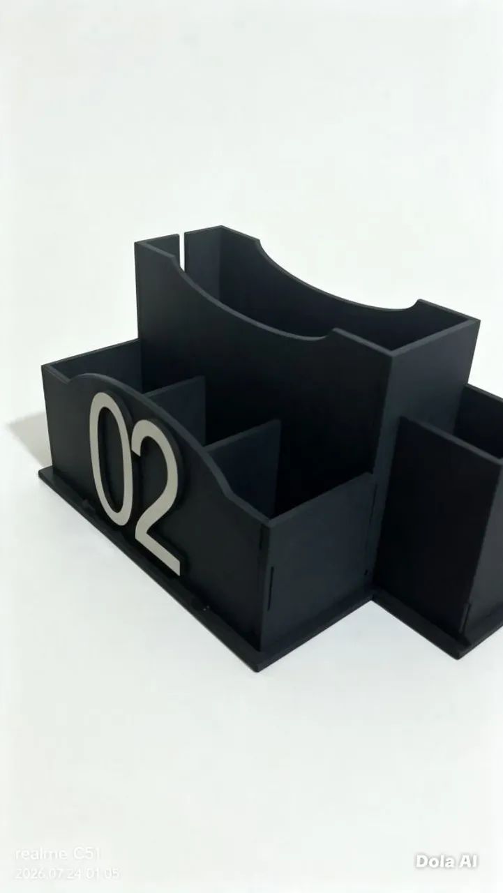 1. Porta Guardanapos Organizador Numerado 1 a 10 - MDF Preto - Foto 6