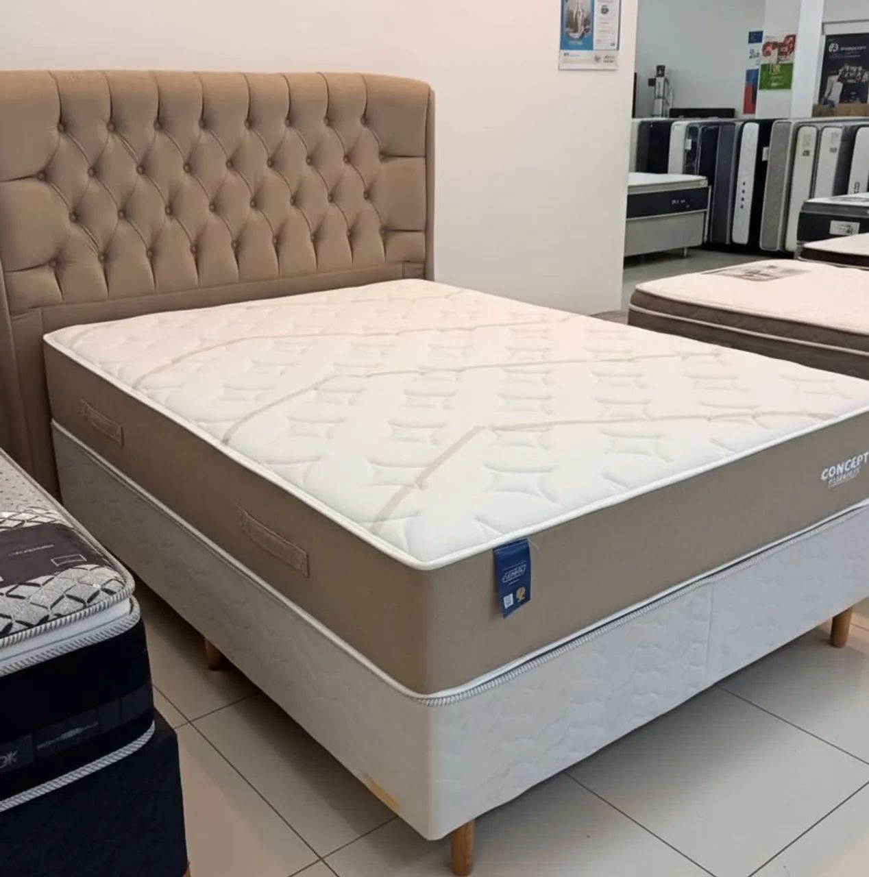 Cama casal concept molas ensacadas individualmente 