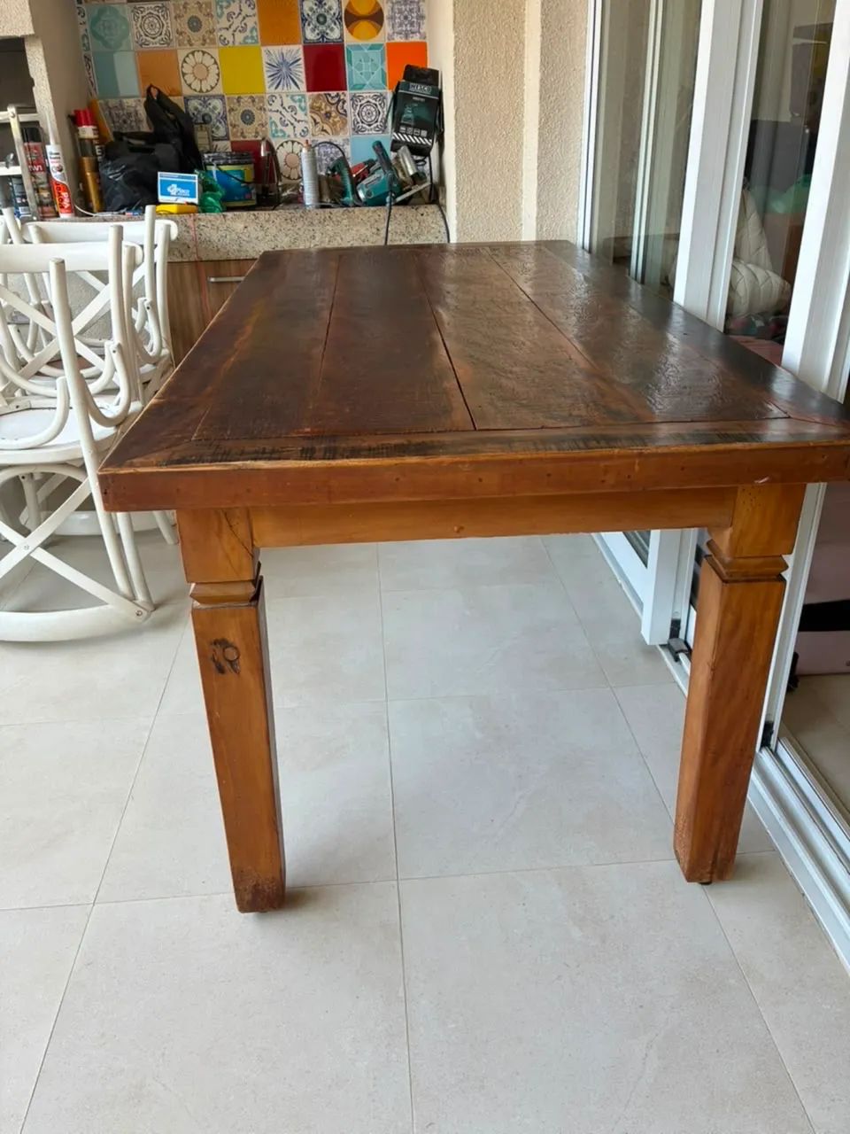 Mesa de Jantar em Madeira Maciça + 6 Cadeiras (podem ser vendidos separadamente) - Foto 4