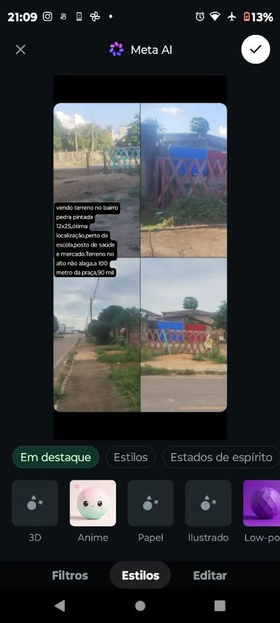 Vendo terreno no pedra pintada 90mil