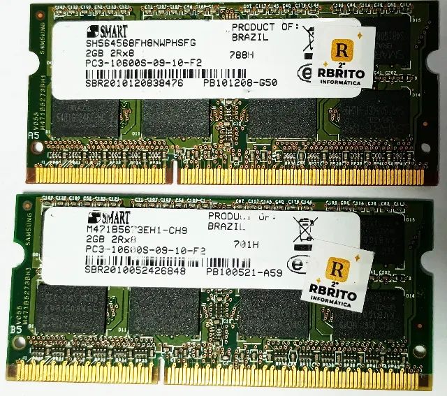 Kit DDR3 4GB 2x2GB Smart original HP Usadas testadas funcionando