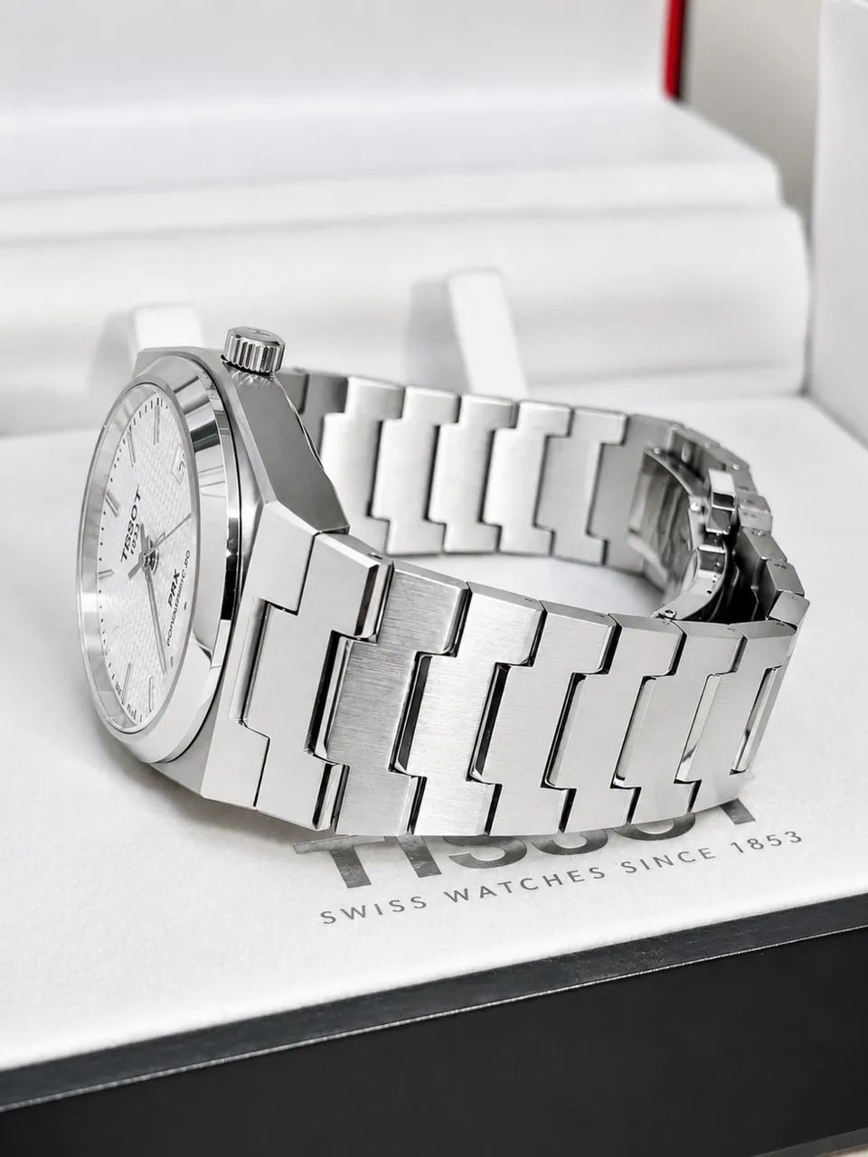 Tissot PRX 35mm Automático - Mostrador Waffle Branco  - Foto 2