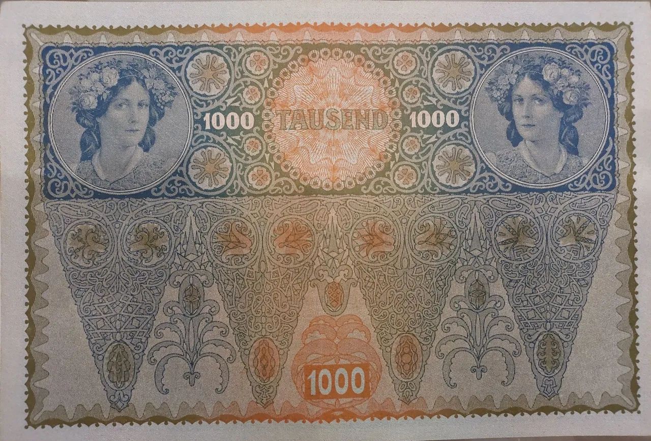 Lote 2 cédulas Áustria 1000 Kronen 1902 - Foto 4