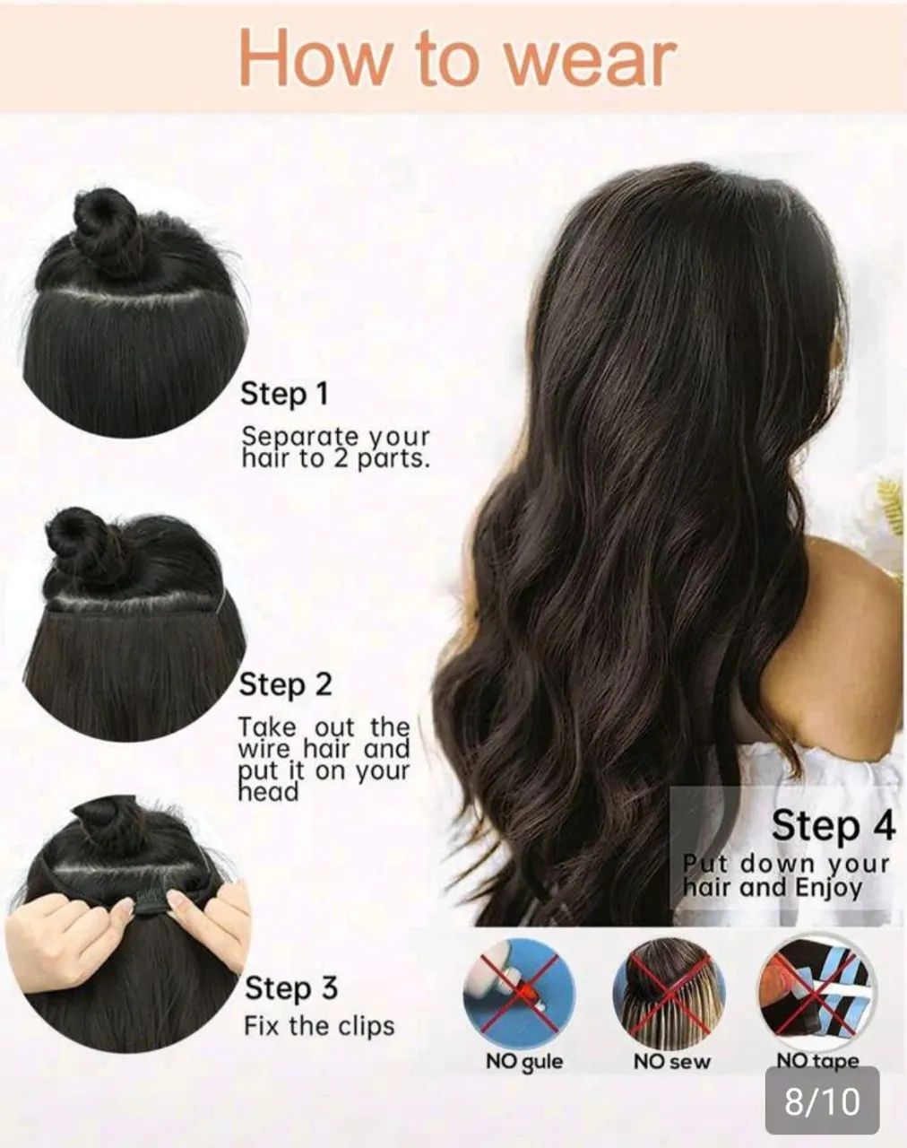 Extensão de cabelo Tam M sintético  - Foto 4
