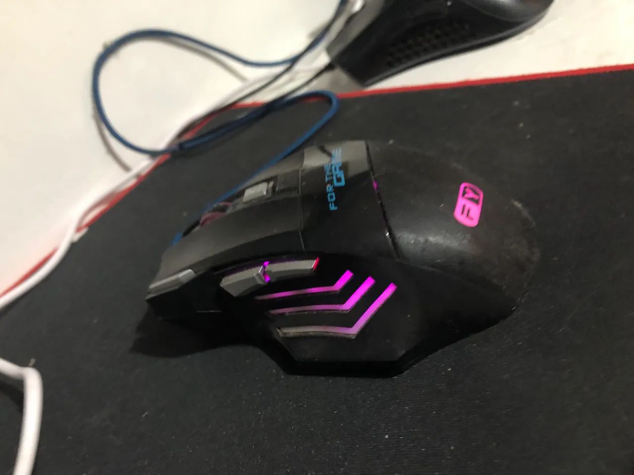 Mouse e teclado com rgb semi mecânico 